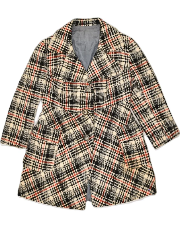 Affordable Trendy Clothes For Women VINTAGE Womens Overcoat UK 8 Small Black Check