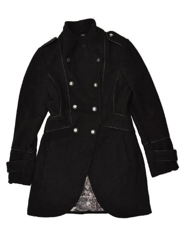 Fashion Women's Clothing GUESS Womens Overcoat UK 10 Small Black Wool