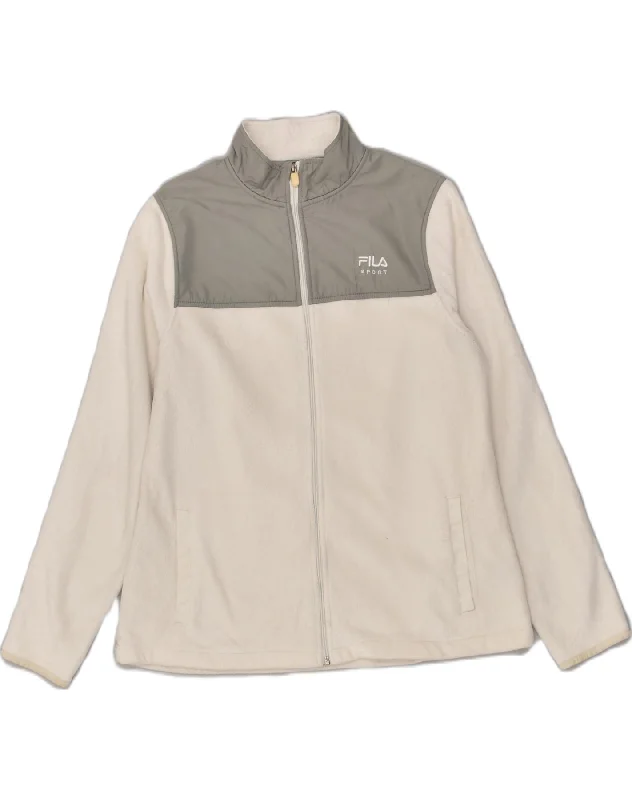 Women's Plus-Size Attire FILA Womens Fleece Jacket UK 14 Large White Colourblock Polyester Women's Plus-Size Attire FILA Womens Fleece Jacket UK 14 Large White Colourblock Polyester