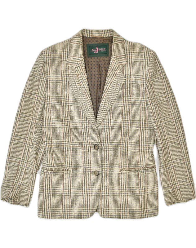 Classic Women's Clothing Styles OLIVIA HASSLER Womens 2 Button Blazer Jacket EU 42 Large Beige Houndstooth Classic Women's Clothing Styles OLIVIA HASSLER Womens 2 Button Blazer Jacket EU 42 Large Beige Houndstooth