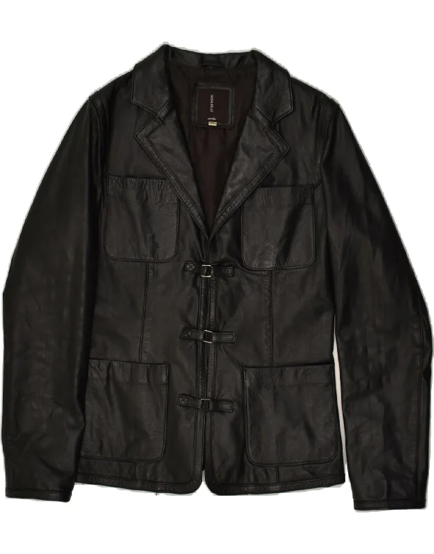 Women's Vacation Clothes CONBIPEL Womens Leather Jacket IT 42 Medium Black Leather