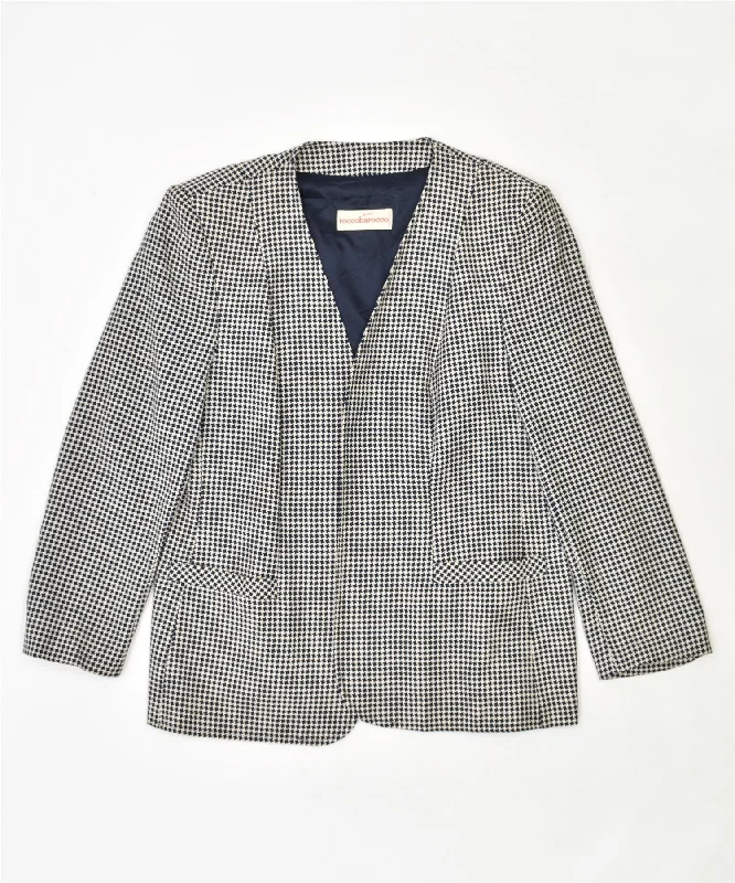 Women's Loungewear Clothes ROCCOBAROCCO Womens Blazer Jacket UK 18 XL Navy Blue Virgin Wool