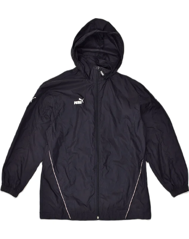 Timeless Women's Apparel PUMA Womens Hooded Rain Jacket Size 32/34 Small Navy Blue Nylon Timeless Women's Apparel PUMA Womens Hooded Rain Jacket Size 32/34 Small Navy Blue Nylon