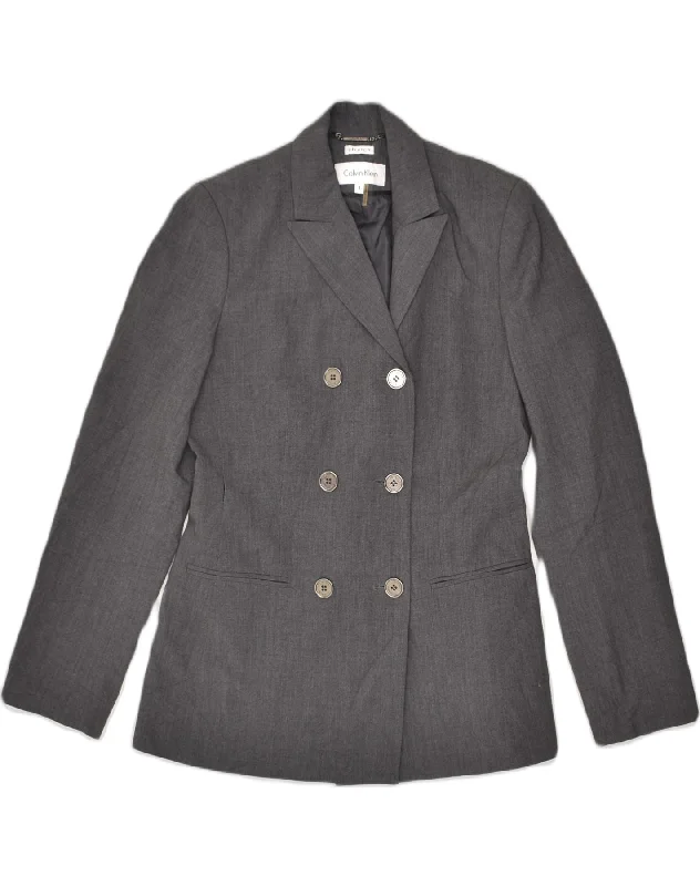 Women's Outfit CALVIN KLEIN Womens Double Breasted Blazer Jacket US 4 Small Grey