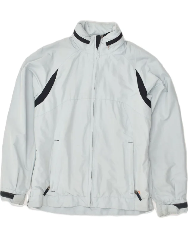 Women's Outdoor Attire VINTAGE Womens Hooded Rain Jacket UK 16 Large Blue Polyester