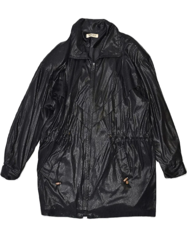 Formal Attire For Women VINTAGE Womens Overcoat UK 20 2XL Black Polyester