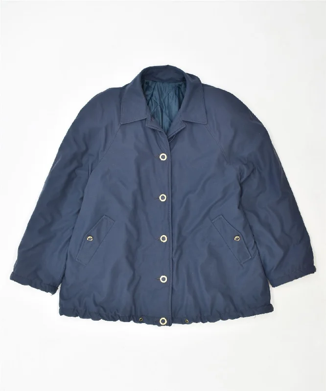 Women's Vacation Attire VINTAGE Womens Windbreaker Jacket UK 18 XL Blue Viscose