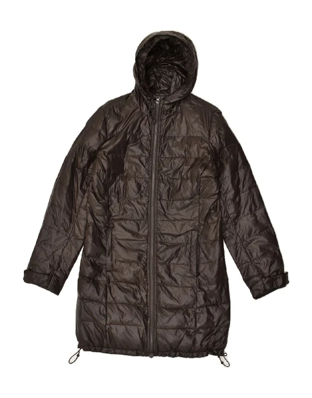 Women's Contemporary Apparel ELLESSE Womens Hooded Padded Coat UK 14 Medium Brown Polyamide Women's Contemporary Apparel ELLESSE Womens Hooded Padded Coat UK 14 Medium Brown Polyamide