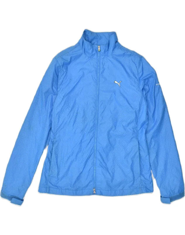 Women's Vacation Attire PUMA Womens Rain Jacket UK 12 Medium Blue Nylon