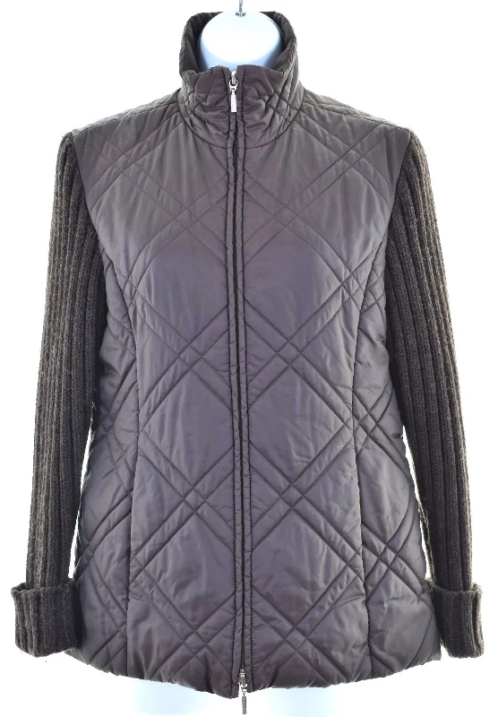 Elegant Women's Clothing Online MAX & CO. Womens Quilted Jacket UK 6 XS Brown Nylon
