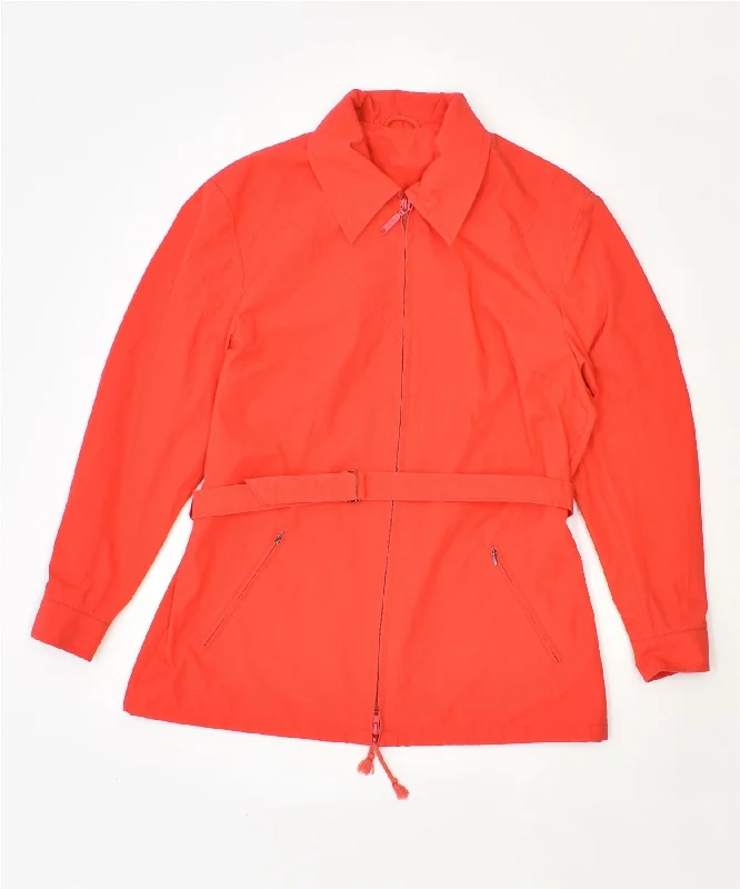 Graceful Fashion ERBA TRAVEL Womens Overcoat IT 44 Medium Red Polyester Vintage