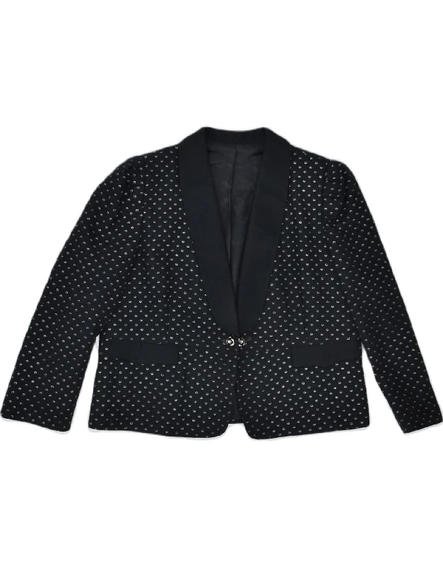 Women's Outerwear Attire VINTAGE Womens 1 Button Blazer Jacket EU 40 Medium Black Polka Dot Classic Women's Outerwear Attire VINTAGE Womens 1 Button Blazer Jacket EU 40 Medium Black Polka Dot Classic