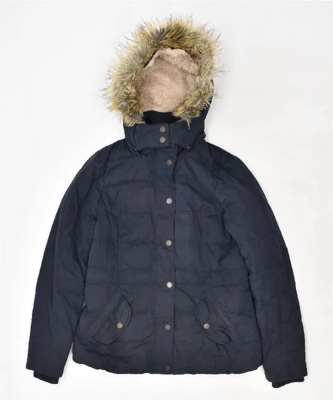Women's Transitional Outfit FAT FACE Womens Hooded Padded Jacket UK 12 Medium Navy Blue Polyester Women's Transitional Outfit FAT FACE Womens Hooded Padded Jacket UK 12 Medium Navy Blue Polyester
