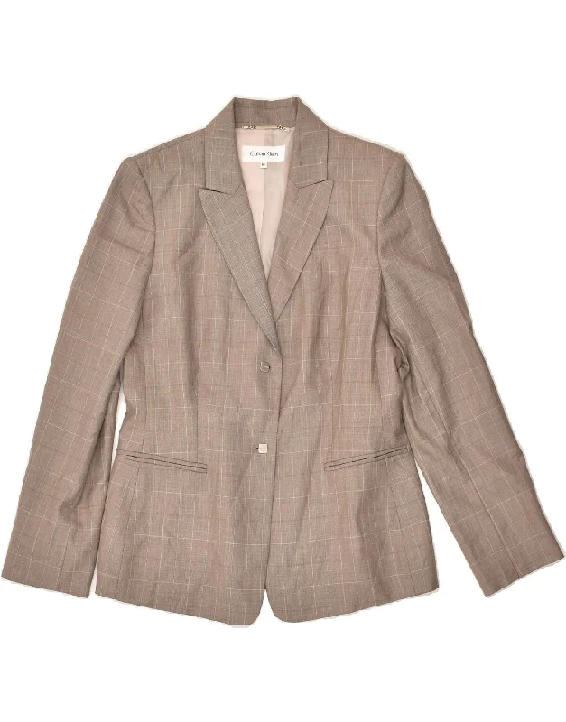 Affordable Online Boutique CALVIN KLEIN Womens Petite 2 Button Blazer Jacket UK 8 Small Brown Check Affordable Online Boutique CALVIN KLEIN Womens Petite 2 Button Blazer Jacket UK 8 Small Brown Check