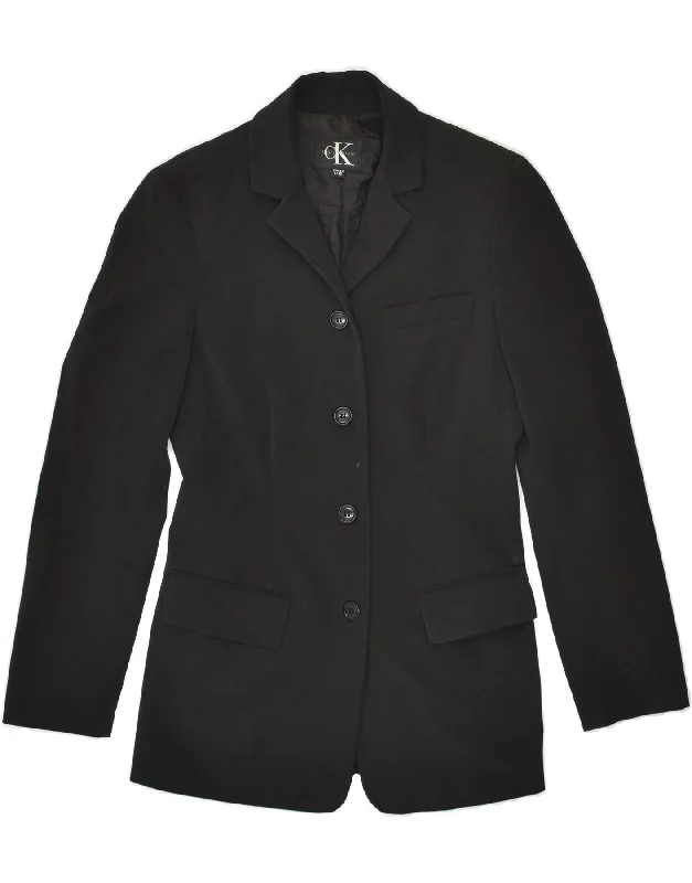 Affordable Women's Fashion CALVIN KLEIN Womens 4 Button Blazer Jacket IT 40 Small Black Polyester Affordable Women's Fashion CALVIN KLEIN Womens 4 Button Blazer Jacket IT 40 Small Black Polyester