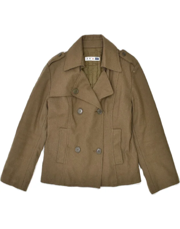 Women's Athletic Apparel NEW PENNY Womens Pea Coat UK 10 Small Brown Wool