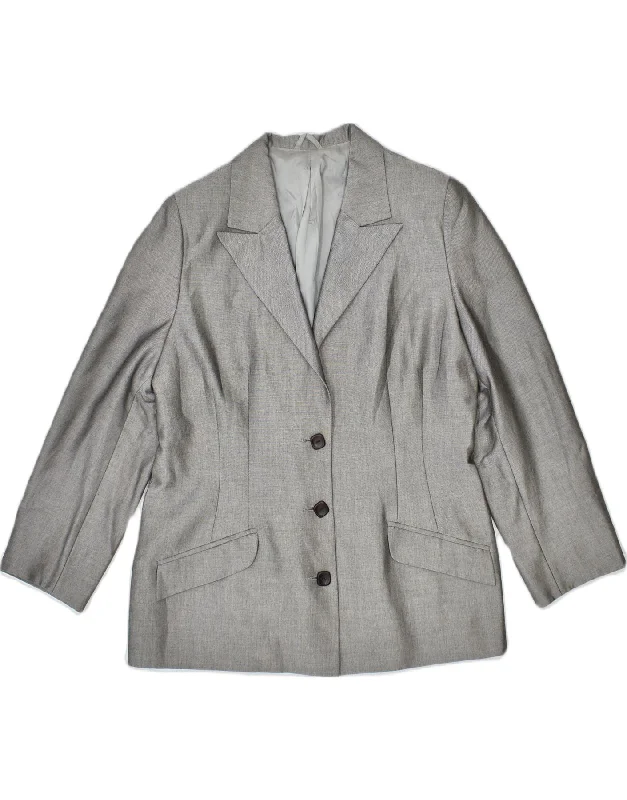 Trendy Street Style Clothing VINTAGE Womens 3 Button Blazer Jacket UK 12 Medium Grey Trendy Street Style Clothing VINTAGE Womens 3 Button Blazer Jacket UK 12 Medium Grey
