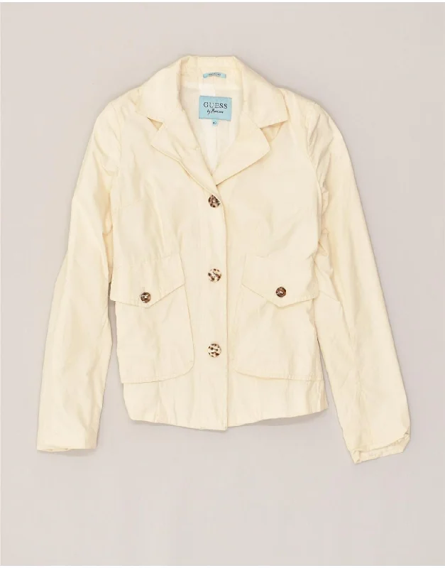 Women's Effortless Casual Outfit GUESS BY MARCIANO Womens 3 Button Blazer Jacket IT 40 Small Beige Women's Effortless Casual Outfit GUESS BY MARCIANO Womens 3 Button Blazer Jacket IT 40 Small Beige