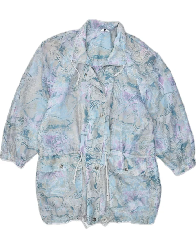 Trendy Boutique Online VINTAGE Womens Windbreaker Jacket UK 18 XL Blue Polyester