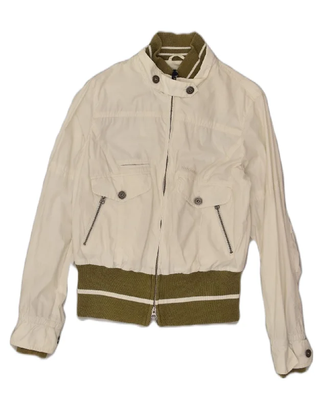 Women's Fashion-Forward Apparel WOOLRICH Womens Bomber Jacket UK 14 Large White Polyester Women's Fashion-Forward Apparel WOOLRICH Womens Bomber Jacket UK 14 Large White Polyester