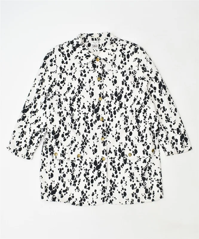 Affordable Trendy Clothes For Women PATRIZIA Womens Loose Fit Overcoat IT 48 XL White Spotted Cotton Vintage Affordable Trendy Clothes For Women PATRIZIA Womens Loose Fit Overcoat IT 48 XL White Spotted Cotton Vintage