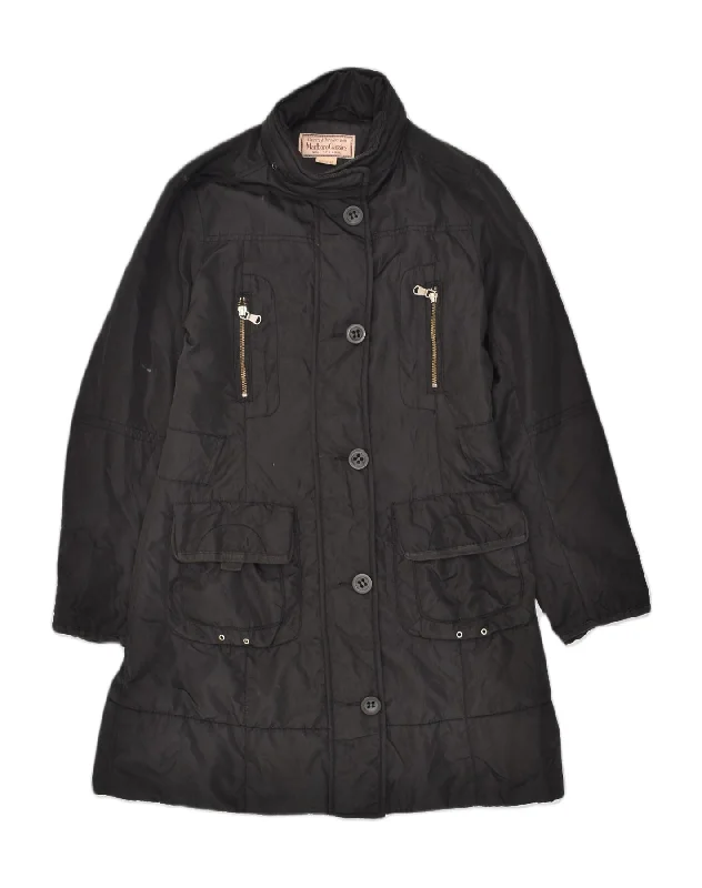 Clothes For Woman MARLBORO CLASSICS Womens Hooded Overcoat EU 40 Medium Black Polyester Clothes For Woman MARLBORO CLASSICS Womens Hooded Overcoat EU 40 Medium Black Polyester