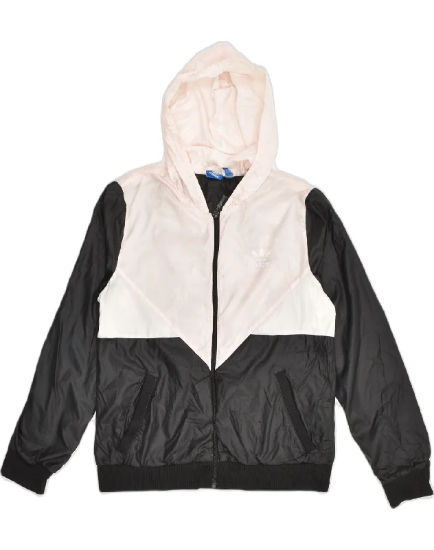 Women's Apparel ADIDAS Womens Hooded Rain Jacket UK 14 Medium Black Colourblock Polyester Women's Apparel ADIDAS Womens Hooded Rain Jacket UK 14 Medium Black Colourblock Polyester