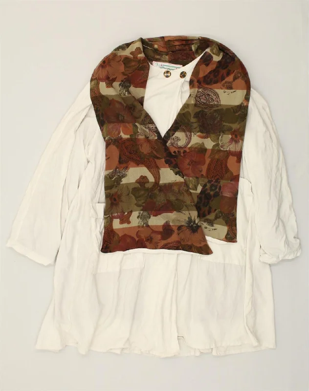 Women's Transitional Apparel INCOGNITO Womens Overcoat UK 20 2XL White Cotton