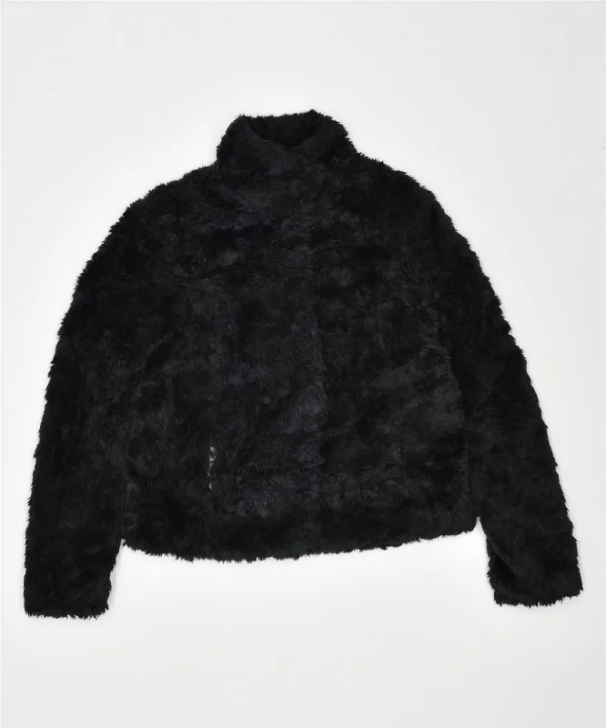 Women's Comfortable Lounge Outfit OASIS Womens Faux Fur Jacket UK 6 XS Black Acrylic Women's Comfortable Lounge Outfit OASIS Womens Faux Fur Jacket UK 6 XS Black Acrylic