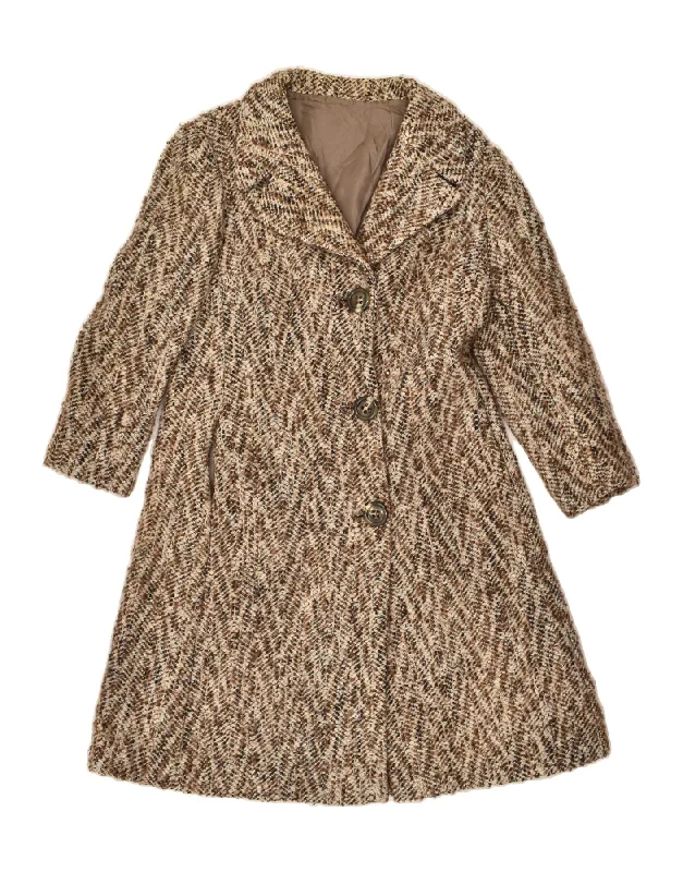 Women's Elegant Evening Attire VINTAGE Womens Overcoat IT 42 Medium Beige
