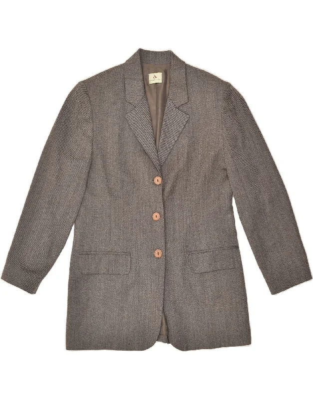 Fashionable Women's Clothes ARMORICA Womens 3 Button Blazer Jacket IT 46 Large Grey Viscose Fashionable Women's Clothes ARMORICA Womens 3 Button Blazer Jacket IT 46 Large Grey Viscose