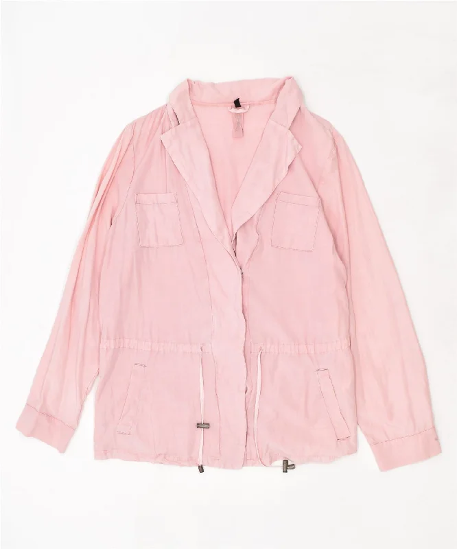 Women's Stylish Outerwear VINTAGE Womens Utility Jacket UK 18 XL Pink Lyocell
