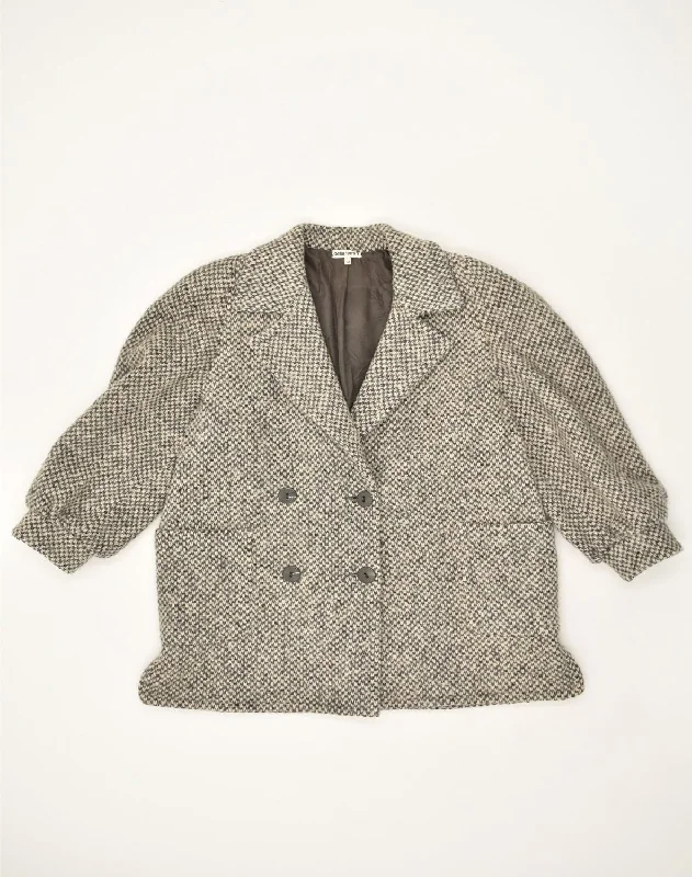 Trendy Casual Outfits VINTAGE Womens 3/4 Sleeve Double Breasted Blazer Jacket IT 43 Medium Grey Trendy Casual Outfits VINTAGE Womens 3/4 Sleeve Double Breasted Blazer Jacket IT 43 Medium Grey