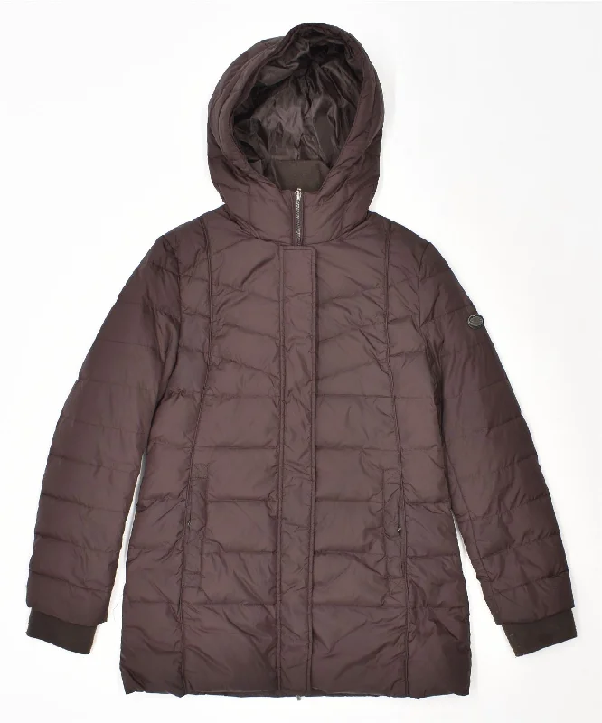 Boutique Dress Online BEST COMPANY Womens Hooded Padded Coat UK 14 Large Brown Nylon