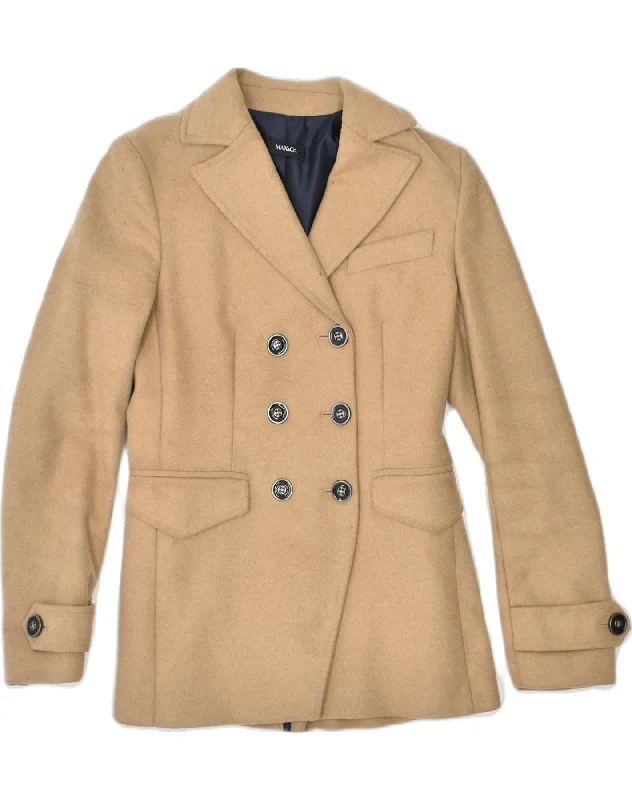 Women's Wedding Apparel MAX & CO. Womens Double Breasted Coat UK 8 Small Brown Wool