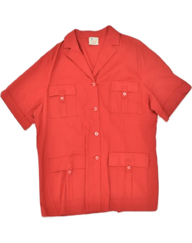Clothes For Women VINTAGE Womens Short Sleeve 4 Button Blazer Jacket UK 18 XL Red Cotton Clothes For Women VINTAGE Womens Short Sleeve 4 Button Blazer Jacket UK 18 XL Red Cotton