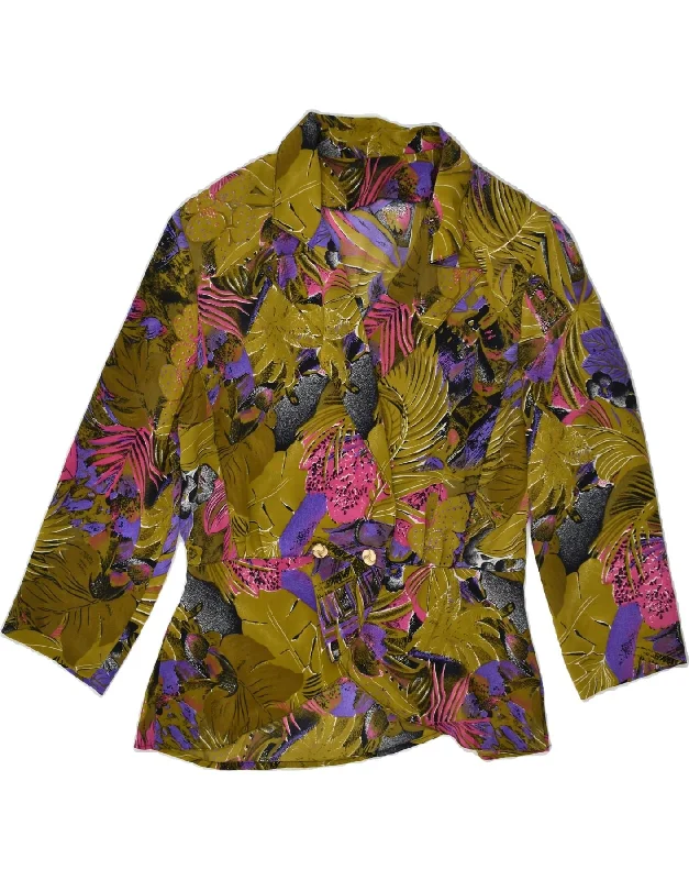 Women's Outerwear Apparel VINTAGE Womens Double Breasted Blazer Jacket IT 48 XL Khaki Floral Women's Outerwear Apparel VINTAGE Womens Double Breasted Blazer Jacket IT 48 XL Khaki Floral
