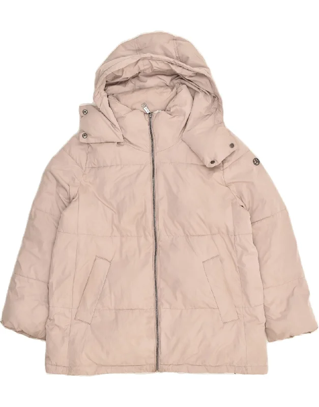 Modern Women's Outfit CALVIN KLEIN Womens Hooded Padded Jacket UK 18 XL Grey Polyester