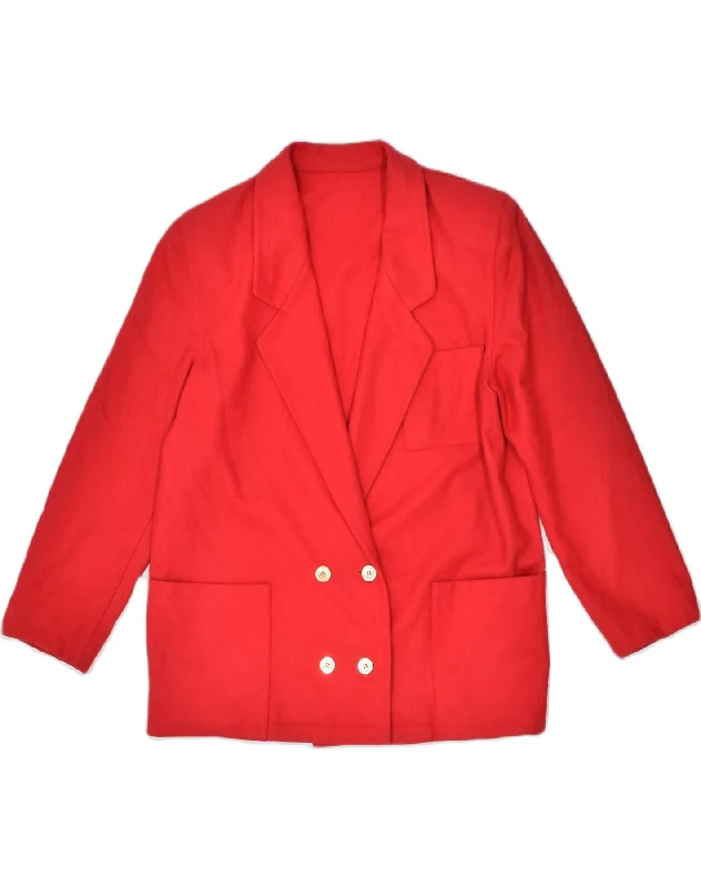 Women's Activewear Attire VINTAGE Womens Double Breasted Blazer Jacket EU 46 XL Red Wool Women's Activewear Attire VINTAGE Womens Double Breasted Blazer Jacket EU 46 XL Red Wool