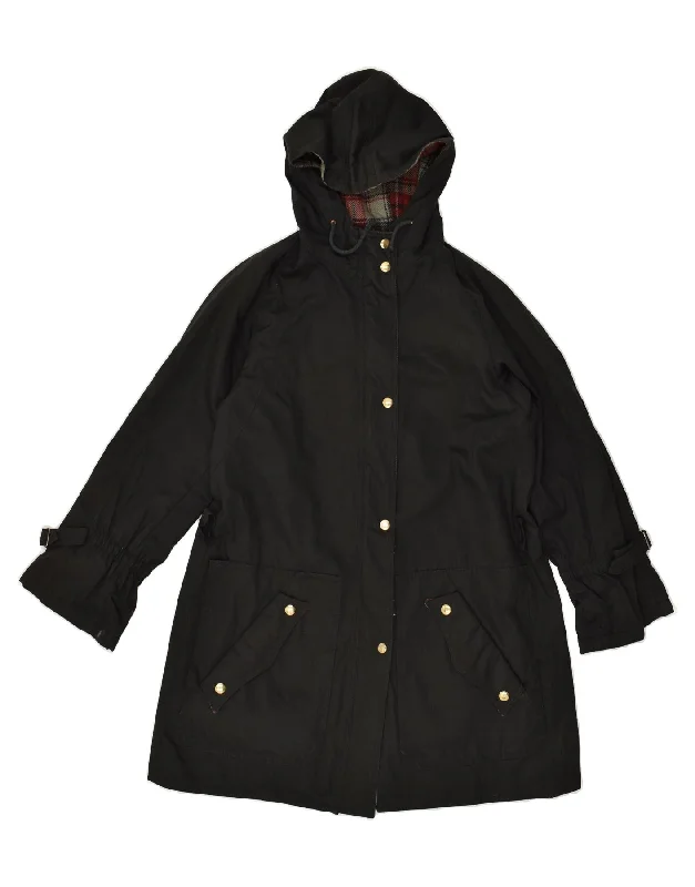 Women's High-Fashion Attire VINTAGE Womens Hooded Utility Jacket EU 44 XL Black Polyester Women's High-Fashion Attire VINTAGE Womens Hooded Utility Jacket EU 44 XL Black Polyester