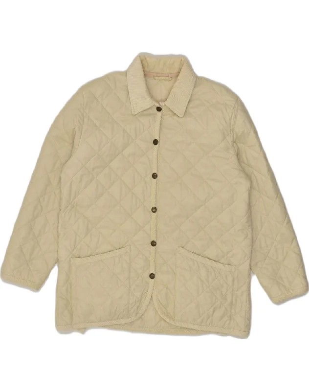Latest Fashion for Women ZANOLINI Womens Quilted Jacket UK 16 Large Beige Polyester