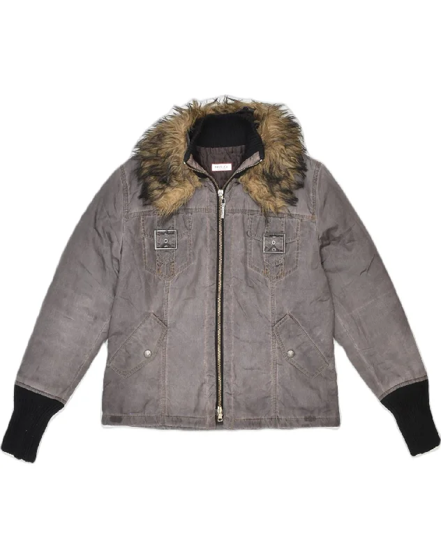Women's Night-Out Clothes MAX & CO. Womens Bomber Jacket UK 12 Medium Grey Polyester Women's Night-Out Clothes MAX & CO. Womens Bomber Jacket UK 12 Medium Grey Polyester
