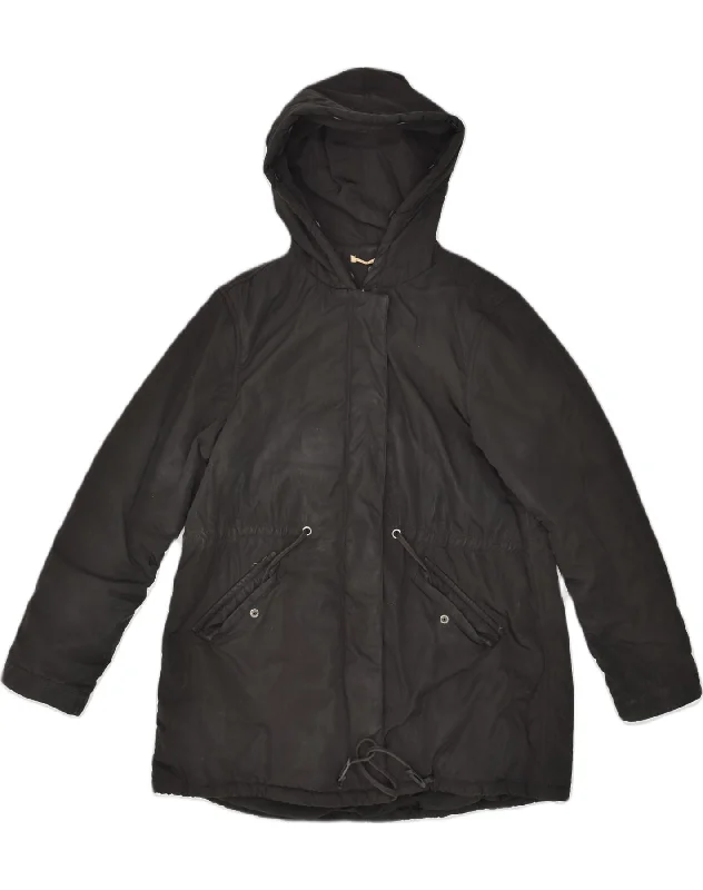 Women's Fashion Essentials VINTAGE Womens Hooded Windbreaker Jacket UK 12 Medium Black Polyester Women's Fashion Essentials VINTAGE Womens Hooded Windbreaker Jacket UK 12 Medium Black Polyester
