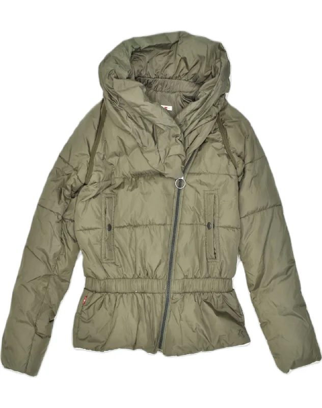 Chic Women's Clothing for Date Nights LEVI'S Womens Padded Jacket UK 6 XS Khaki Polyester Chic Women's Clothing for Date Nights LEVI'S Womens Padded Jacket UK 6 XS Khaki Polyester