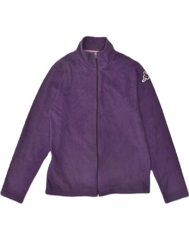 Holiday Discount KAPPA Womens Fleece Jacket UK 16 Large Purple Polyester