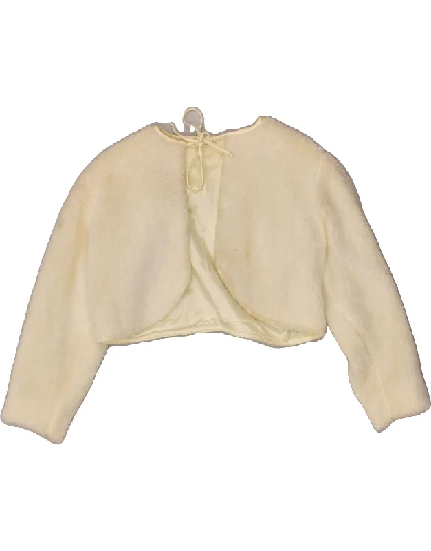 Women's Vacation Clothes VINTAGE Womens Bolero Jacket UK 14 Large Off White