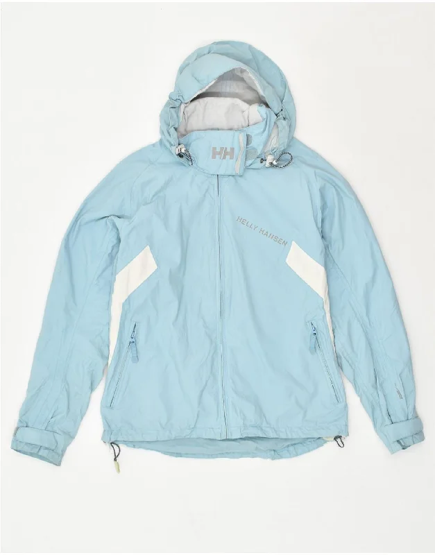 Women Wear Boutique HELLY HANSEN Womens Rain Jacket UK 16 Medium Blue Colourblock Nylon Women Wear Boutique HELLY HANSEN Womens Rain Jacket UK 16 Medium Blue Colourblock Nylon