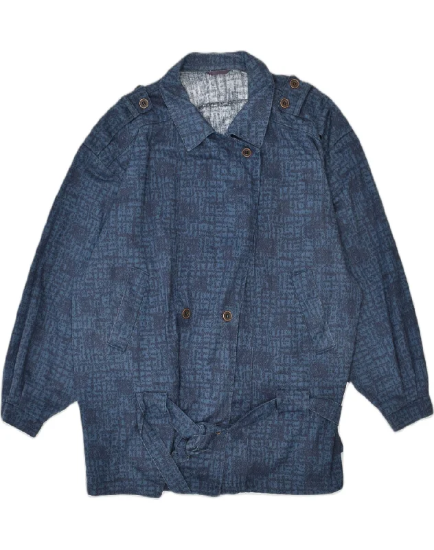 Weekend Sale VINTAGE Womens Double Breasted Jacket UK 20 2XL Blue