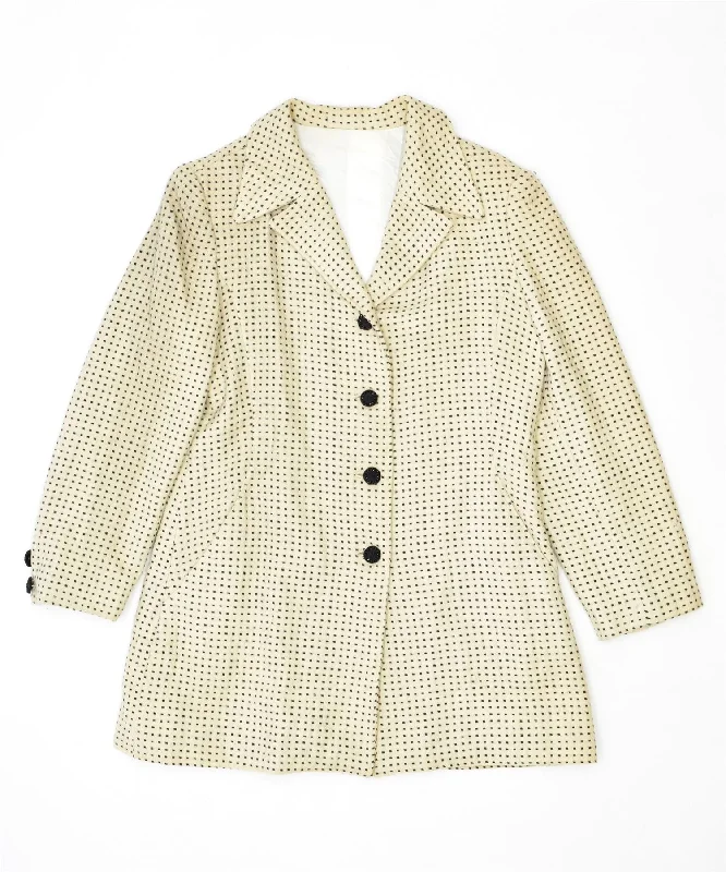 Women's Vintage Attire VINTAGE Womens 4 Button Blazer Jacket UK 12 Medium Beige Spotted Women's Vintage Attire VINTAGE Womens 4 Button Blazer Jacket UK 12 Medium Beige Spotted