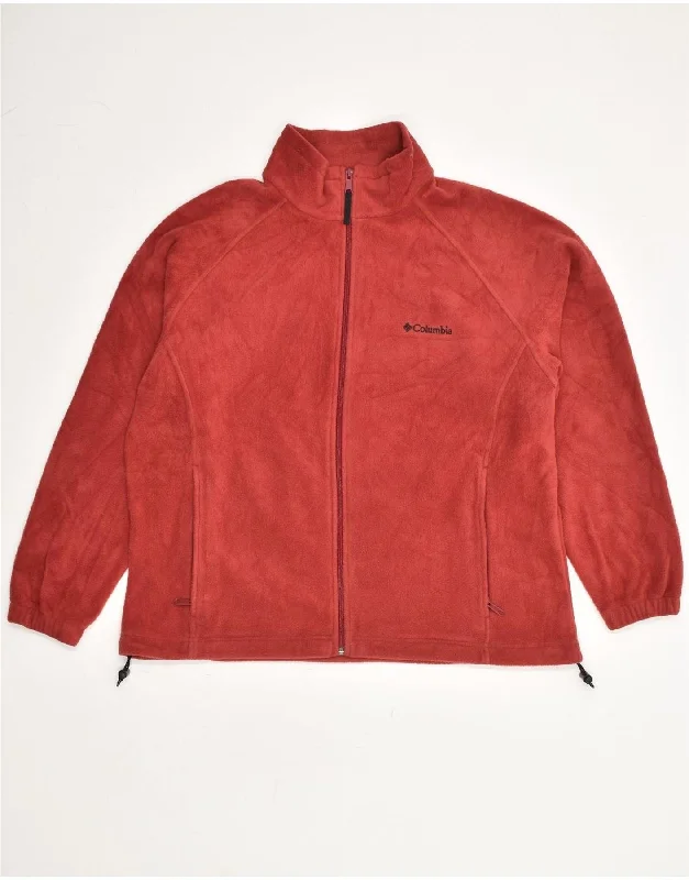 Online Boutiques COLUMBIA Womens Fleece Jacket UK 18 XL Red Polyester